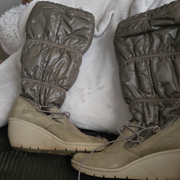 CAT Caterpillar Women's Wedge Olive Winter Boots size 8.5 NWOT - Picture 4 of 12